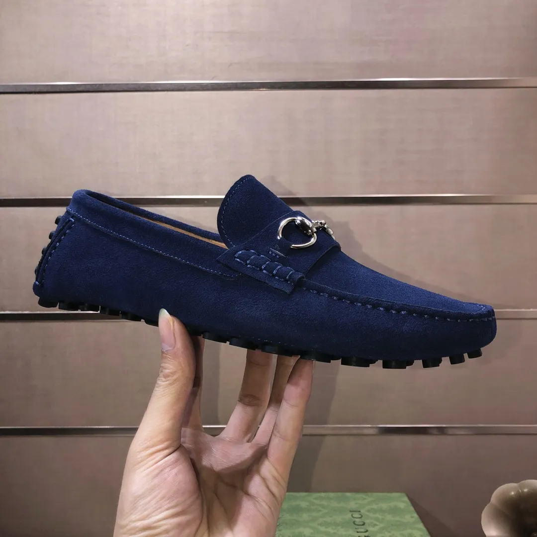 Men's Men's Shoes💰420💰[Gucci GUCCI] (High-end Niuli) New 🍀Gucci*-Gucci Peas Shoes! Made of imported original cowhide, the inner top layer is comfortable cowhide lining! Original wear-resistant rubber outsole! High quality products! Code number 38-44!